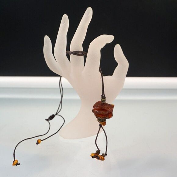 Natural Baltic Amber Pendulum Styled Pendant Necklace - Picture 1 of 10